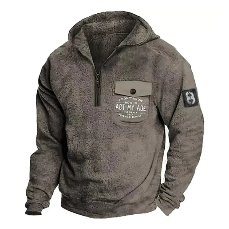 Men's Vintage Zipper Pullover Hooded Sweatshirt 59473991X sold by Manly