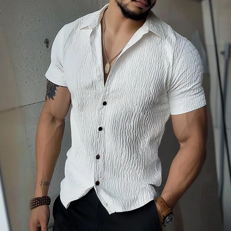 Men's Casual Vintage Short Sleeve Lapel Shirt 02725109TO sold by Manly product image thumbnail 2