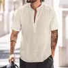 Men's Solid Henley Short Sleeve Shirt 65602715Y sold by Manly