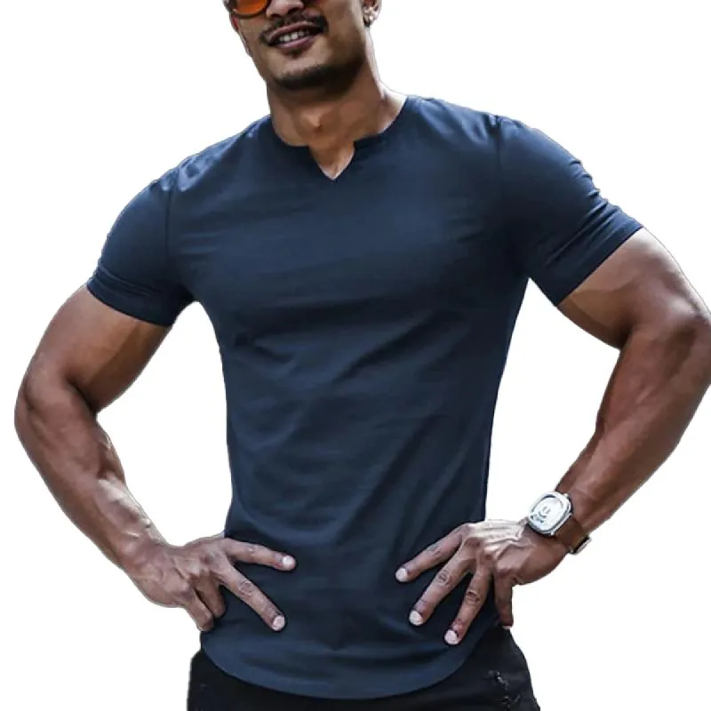 Men's V Neck Short Sleeve Sports Casual T-shirt 51967185Z sold by Manly