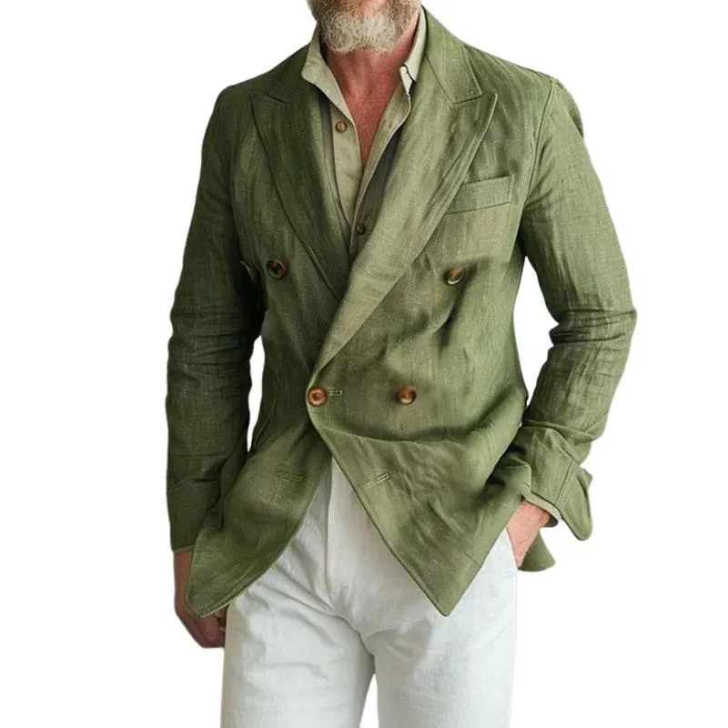 Men's Vintage Solid Double Breasted Blazer 80123925Y sold by Manly