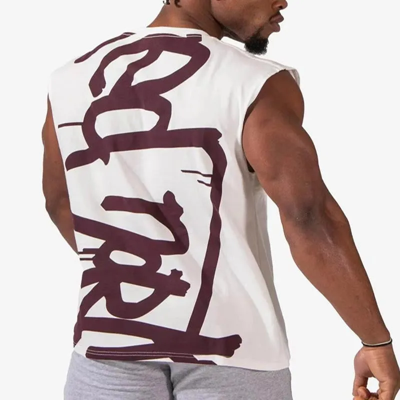 Men's Loose Athletic Letter Print Sleeveless Tank Top 86793383Y sold by Manly product image thumbnail 4