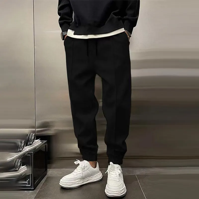 Men's Solid Plush Loose Elastic Waist Casual Sports Pants 03497832Z sold by Manly product image thumbnail 5