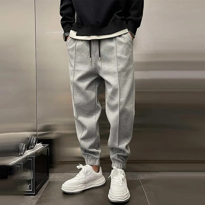 Men's Solid Plush Loose Elastic Waist Casual Sports Pants 03497832Z sold by Manly product image thumbnail 2