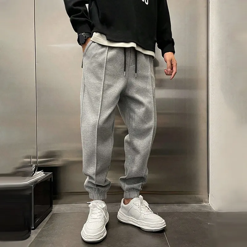 Men's Solid Plush Loose Elastic Waist Casual Sports Pants 03497832Z sold by Manly product image thumbnail 3