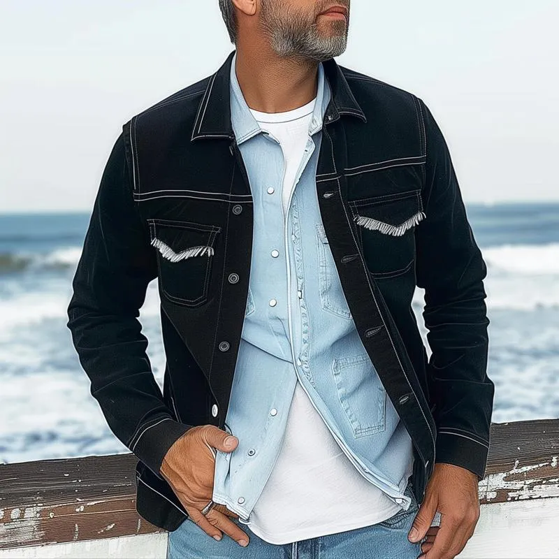 Men's Fashion Solid Lapel Breast Pocket Single Breasted Jacket 77877242Z sold by Manly product image thumbnail 2