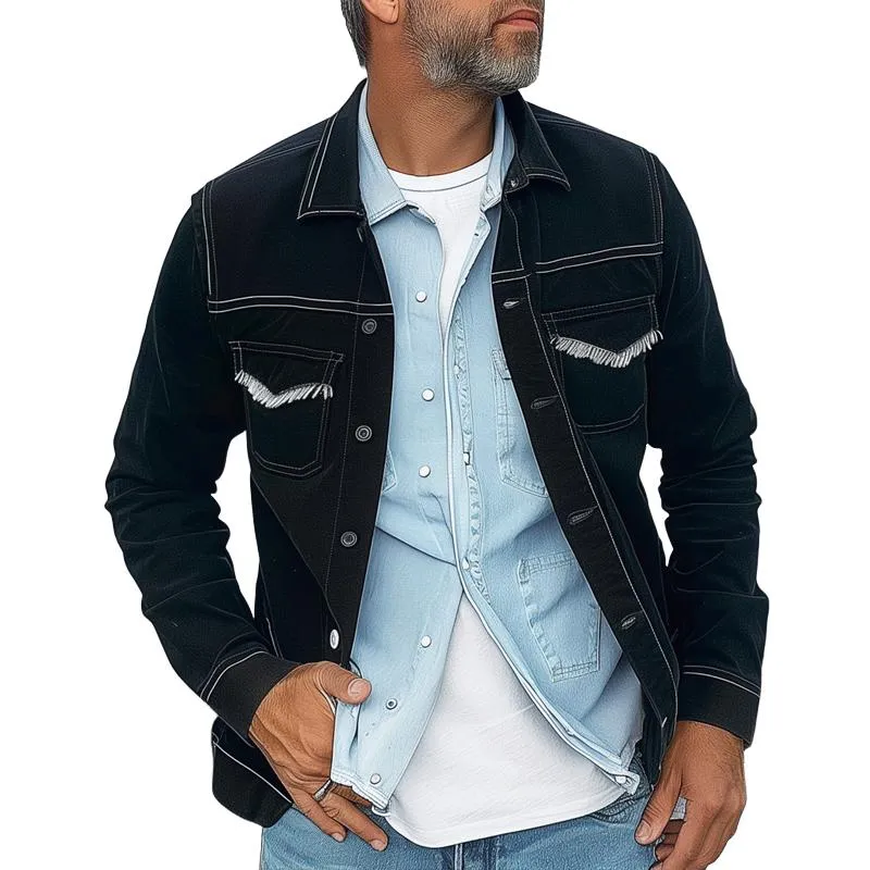 Men's Fashion Solid Lapel Breast Pocket Single Breasted Jacket 77877242Z sold by Manly