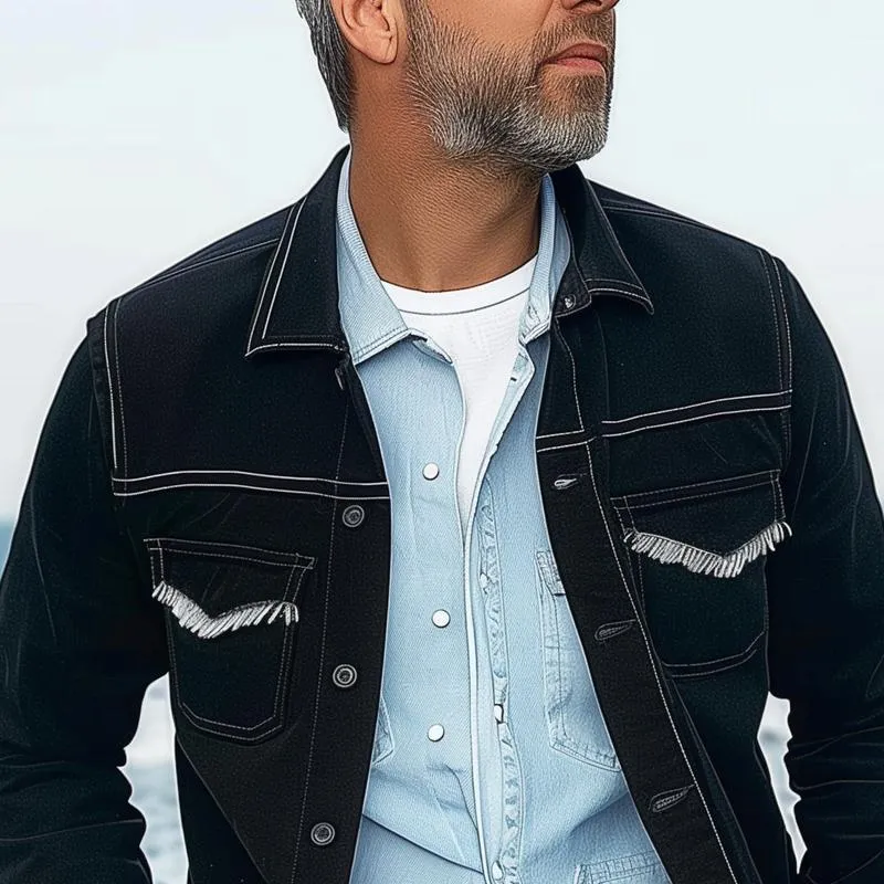 Men's Fashion Solid Lapel Breast Pocket Single Breasted Jacket 77877242Z sold by Manly product image thumbnail 3