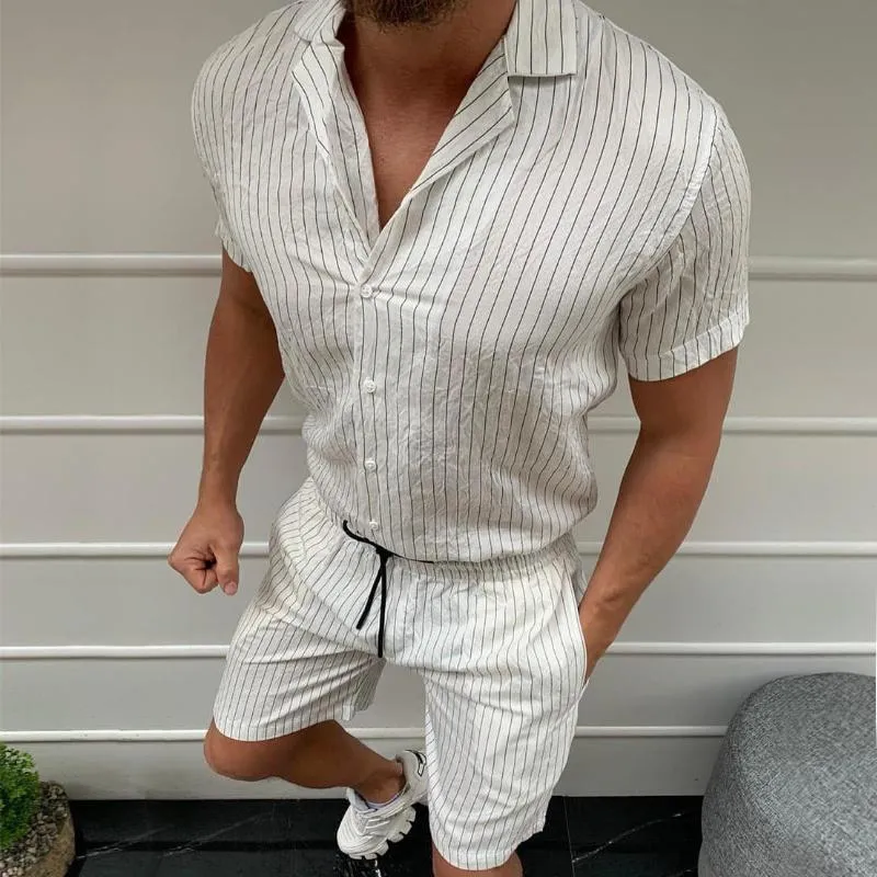 Men's Casual Striped Two-piece Set 58349426TO sold by Manly product image thumbnail 2