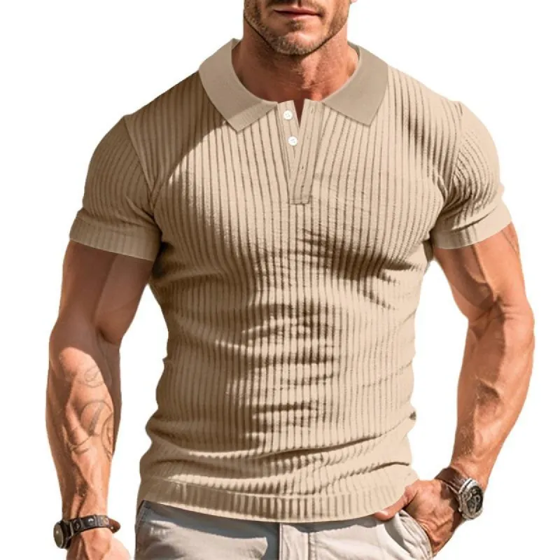 Men's Casual Short-sleeved Knitted Lapel POLOshirt 66147193X made by Manly