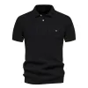 Men's Casual Striped Lapel Short Sleeve Knitted Polo Shirt 44397966M sold by Manly
