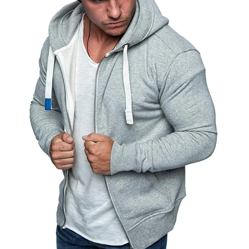 Men's Casual Solid Color Hooded Sweatshirt Jacket 88432395Y sold by Manly