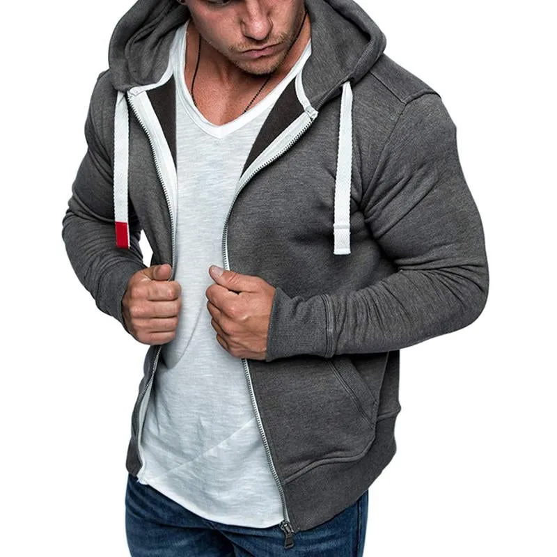 Men's Casual Solid Color Hooded Sweatshirt Jacket 88432395Y sold by Manly product image thumbnail 4
