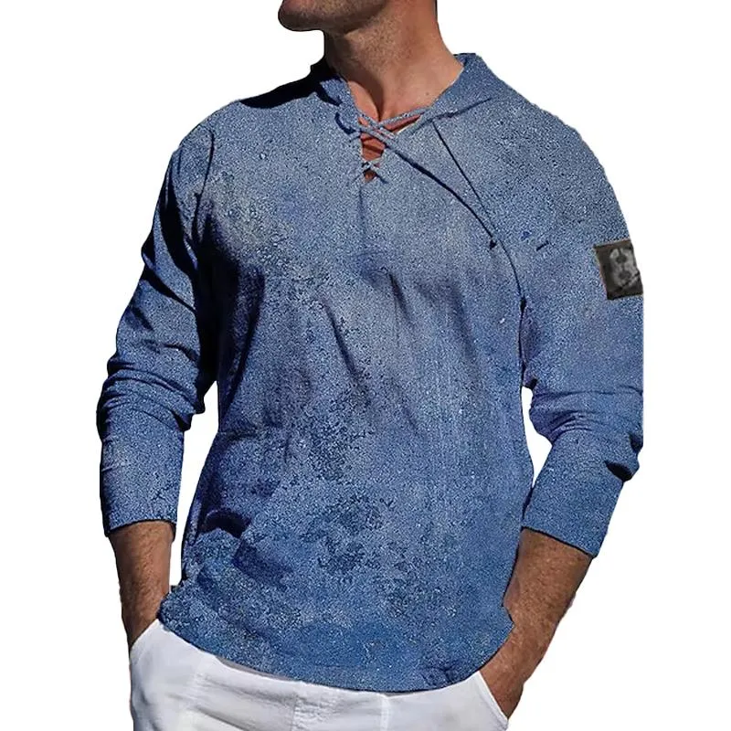 Men's Casual Tropical Pocket Hooded Long Sleeve T-Shirt 90950523X sold by Manly