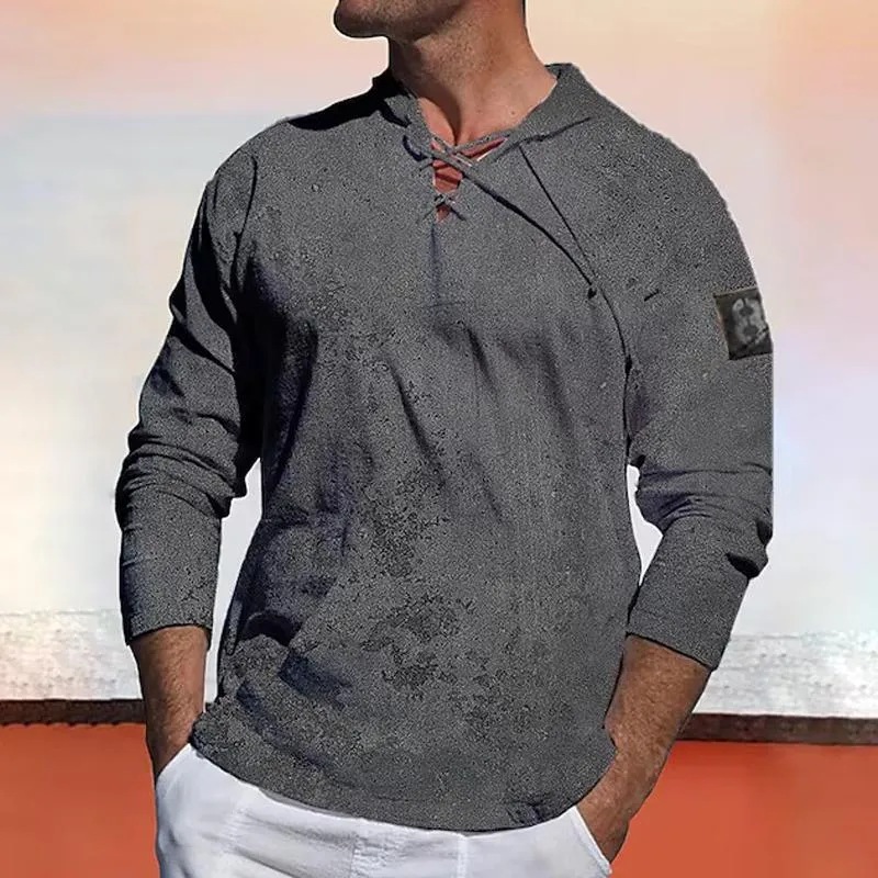 Men's Casual Tropical Pocket Hooded Long Sleeve T-Shirt 90950523X sold by Manly product image thumbnail 5
