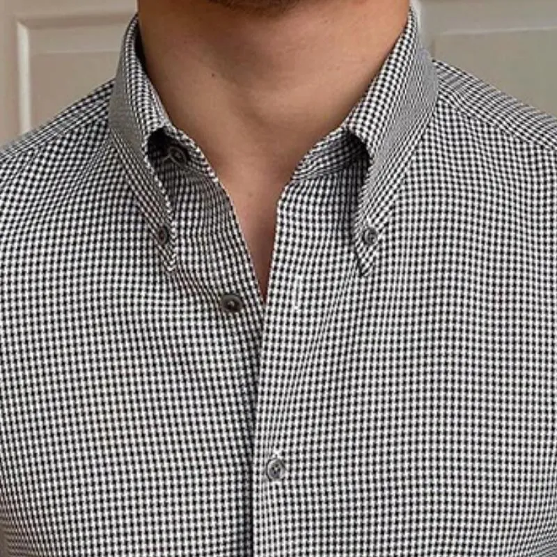 Men's Retro Casual Plaid Lapel Long Sleeve Shirt 80203703TO sold by Manly product image thumbnail 3