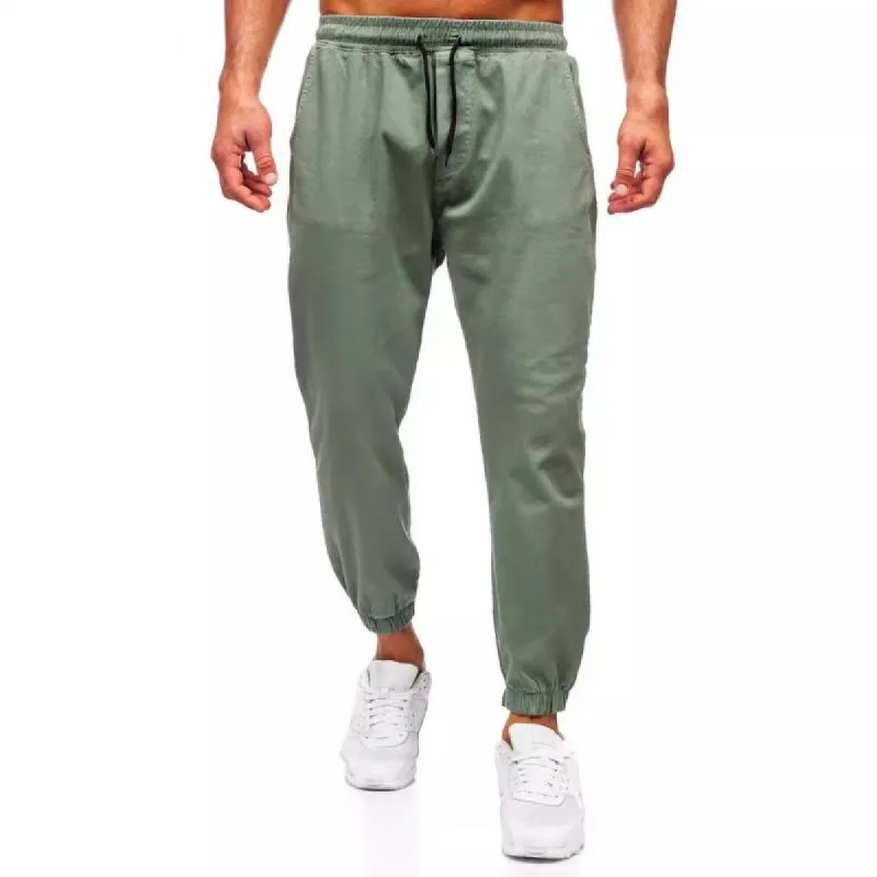 Men's Solid Color Elastic Waist Sports Pants 94654890Z sold by Manly