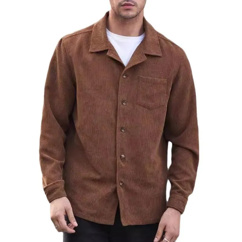Men's Corduroy Shirt Casual Long Sleeve Shirt 78407977X sold by Manly