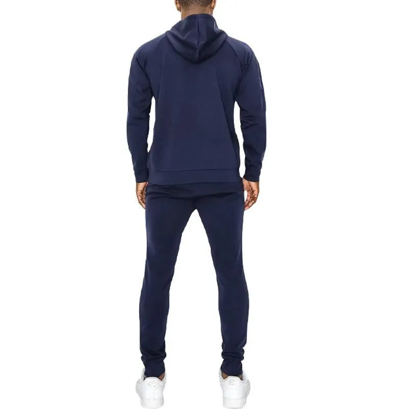 Men's Sports Casual Solid Color Zipper Hooded Sweatshirt Set 97638923Y sold by Manly product image thumbnail 3