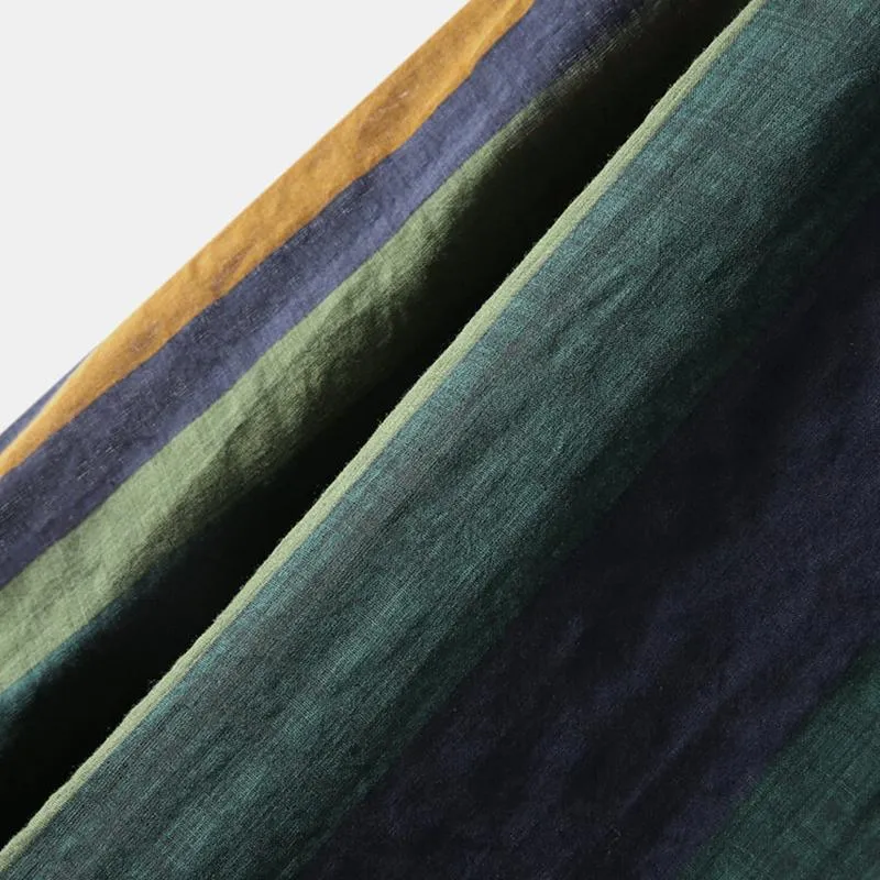 Men's Casual Color Contrast Stripe Breathable Long Sleeve Shirt 37807933M sold by Manly product image thumbnail 5