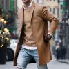 Men's Notch Lapel Single Breasted Mid-length Coat 34864123Z sold by Manly