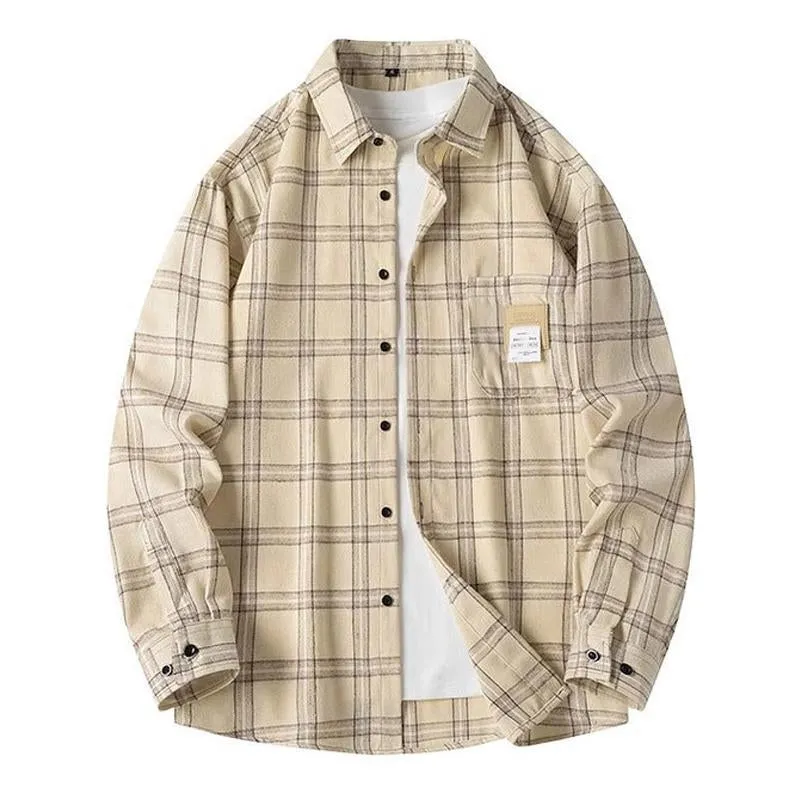 Men's Casual Versatile Plaid Long Sleeve Shirt 83029203X sold by Manly product image thumbnail 3
