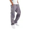 Men's Casual Drawstring Multi-pocket Cotton Blend Cargo Pants 97400513M sold by Manly