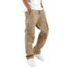Men's Casual Drawstring Multi-pocket Cotton Blend Cargo Pants 97400513M sold by Manly