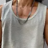 Men's Casual Cotton Linen Blended Round Neck Tank Top 88337634M sold by Manly