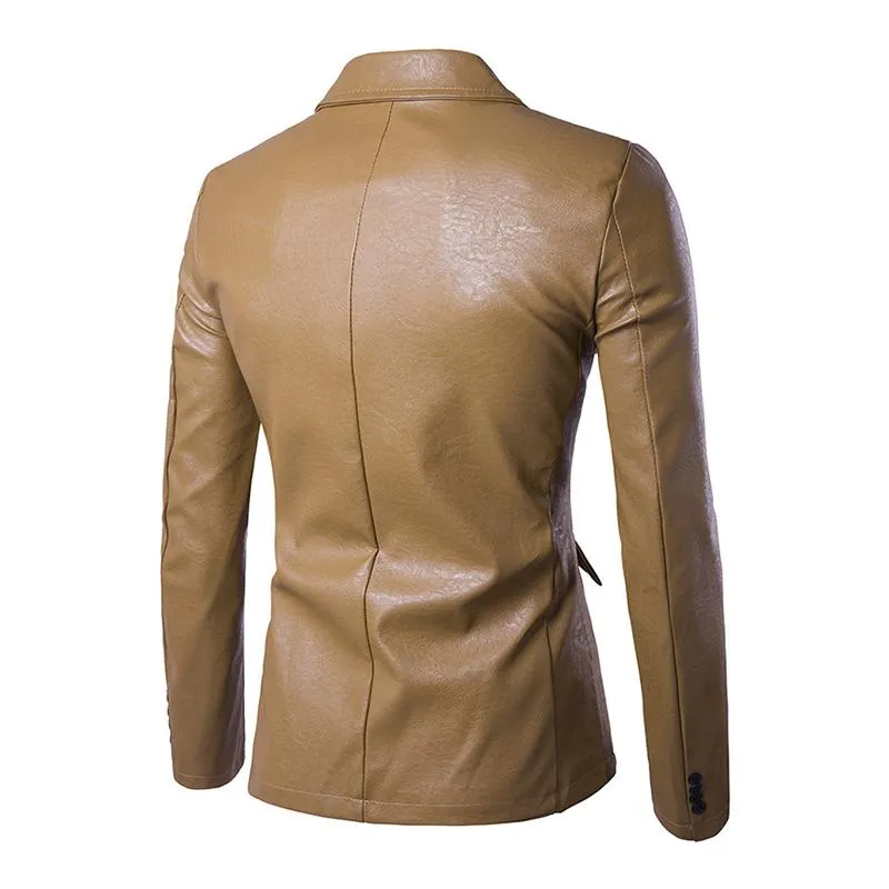 Men's Lapel Slim Leather Blazer 22416100M sold by Manly product image thumbnail 4