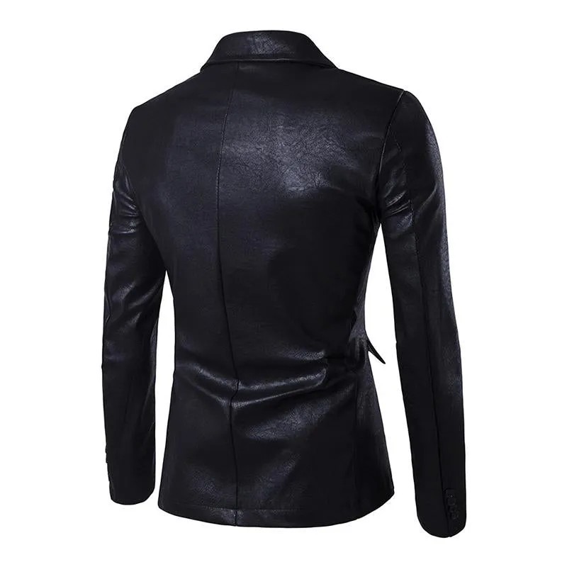 Men's Lapel Slim Leather Blazer 22416100M sold by Manly product image thumbnail 2