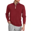 Men's Casual Solid Color Stand Collar Slim Long Sleeve T-Shirt 37768926M sold by Manly