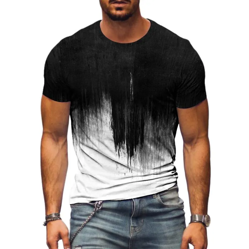 Men's Casual Gradient Colorblock T-shirt 44846525TO sold by Manly