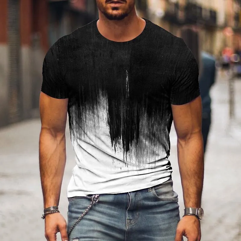 Men's Casual Gradient Colorblock T-shirt 44846525TO sold by Manly product image thumbnail 2