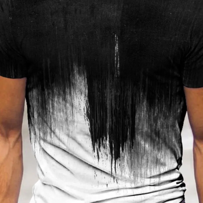 Men's Casual Gradient Colorblock T-shirt 44846525TO sold by Manly product image thumbnail 3