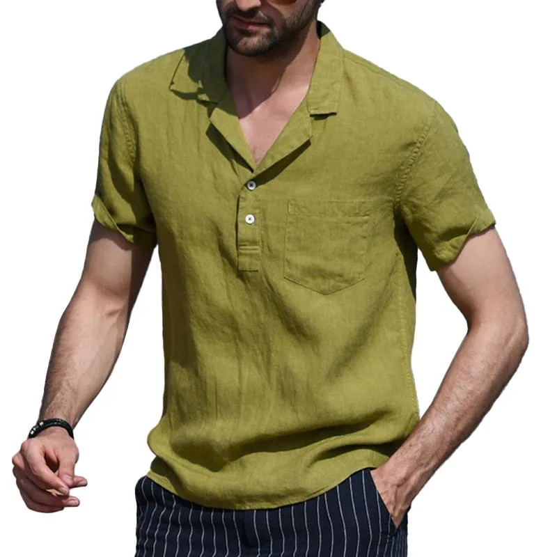 Men's Retro Lapel Short Sleeve Shirt 34351765Z sold by Manly