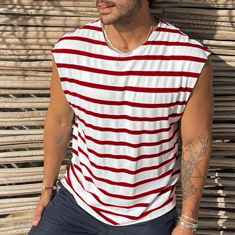 Men's Casual Round Neck Sleeveless Striped Tank Top 67201209Y sold by Manly product image thumbnail 4