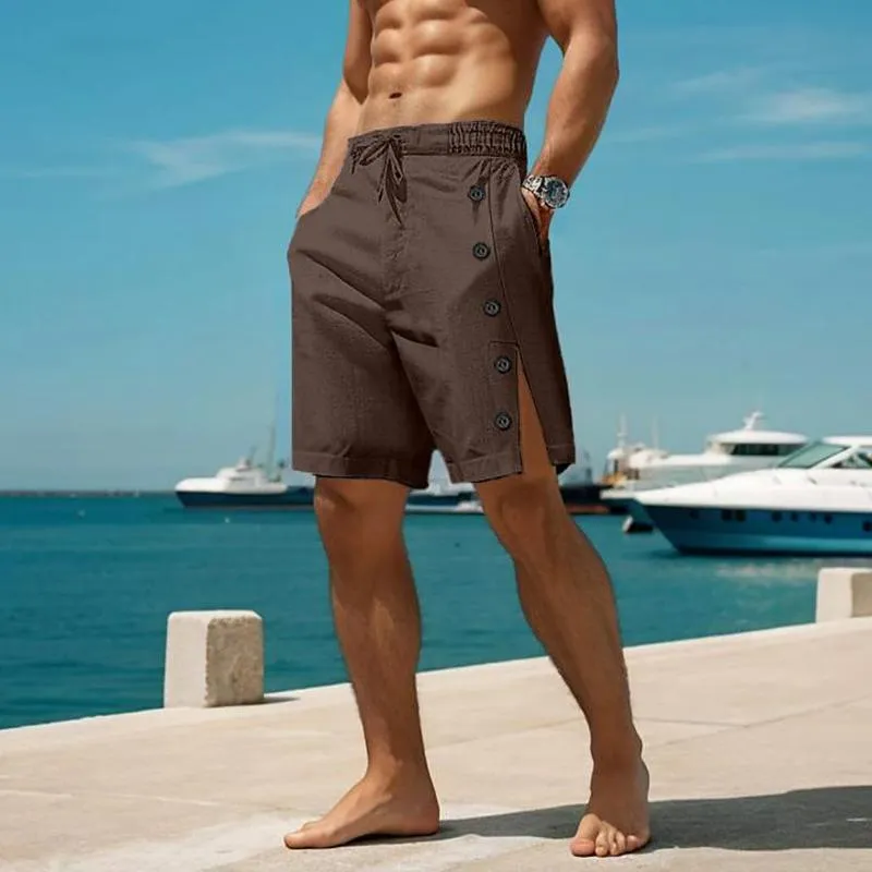 Men's Casual Linen Breathable Elastic Waist Shorts 29191385M sold by Manly product image thumbnail 5