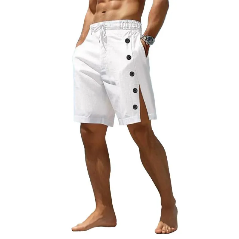Men's Casual Linen Breathable Elastic Waist Shorts 29191385M sold by Manly