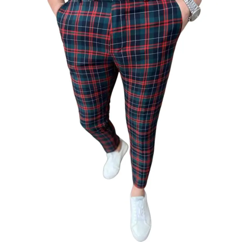 Men's Casual Plaid Print Pants 14986450Y sold by Manly