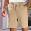 Men's Solid Color Elastic Waist Straight Casual Shorts 03895321Z sold by Manly