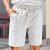 Men's Solid Color Elastic Waist Straight Casual Shorts 03895321Z sold by Manly