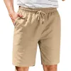 Men's Solid Color Elastic Waist Straight Casual Shorts 03895321Z sold by Manly