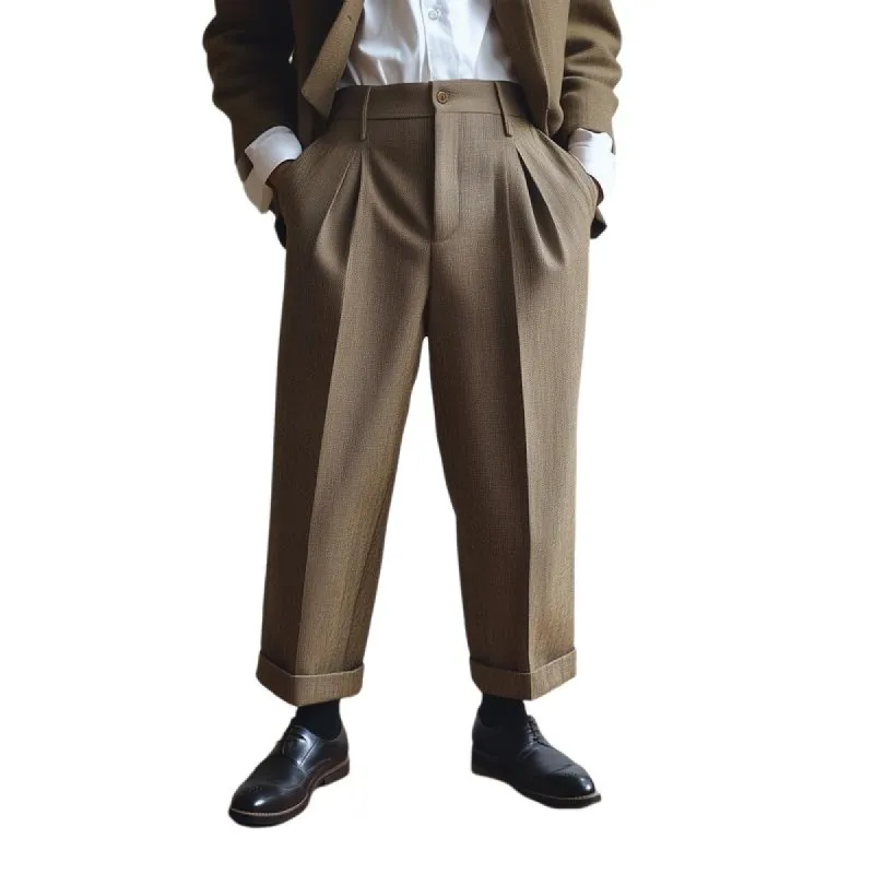 Men's Retro British Style Slim Straight Suit Pants 93012113M sold by Manly