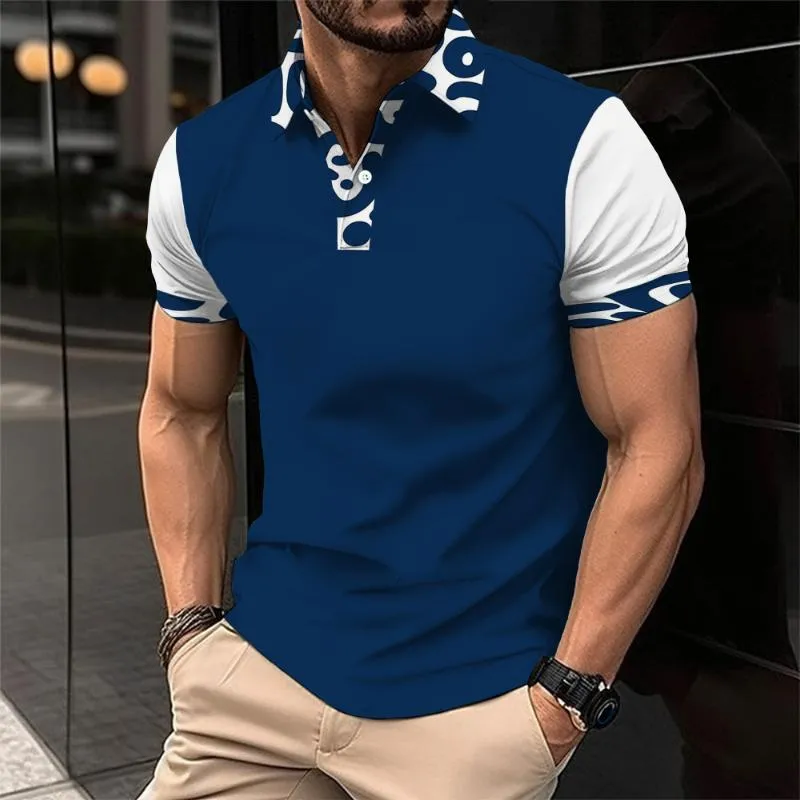 Men's Casual Contrast Color Short-sleeved Polo Shirt 53086907TO sold by Manly product image thumbnail 2