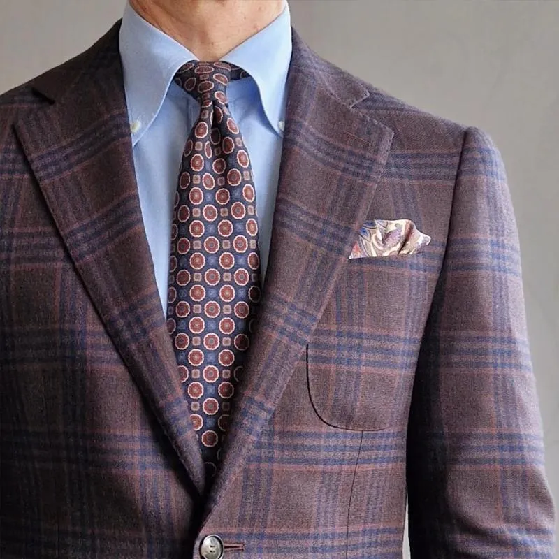 Men's Fashion Checked Notch Lapel Two Buttons Slim Blazer 79278619Z sold by Manly product image thumbnail 4