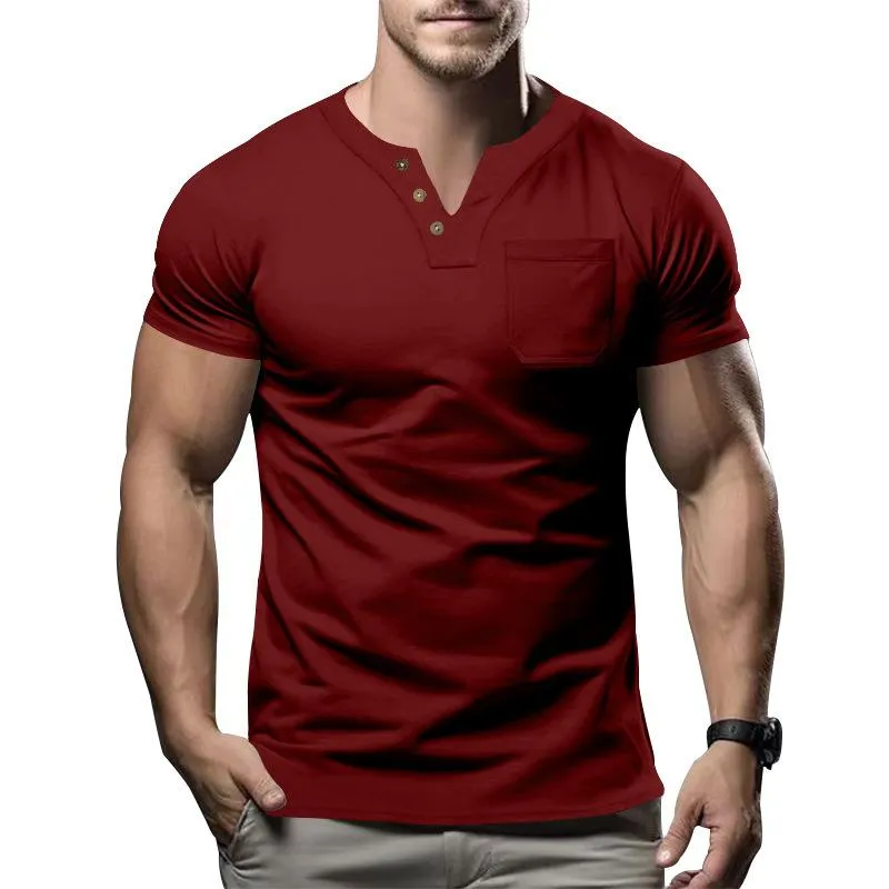 Men's Casual V-Neck Patch Pocket Slim Fit Short Sleeve T-Shirt 99506366M sold by Manly product image thumbnail 5