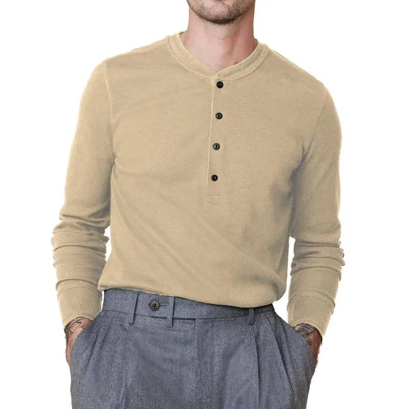 Men's Casual Henley Collar Striped Slim Fit Long Sleeve T-Shirt 48313821M sold by Manly product image thumbnail 5