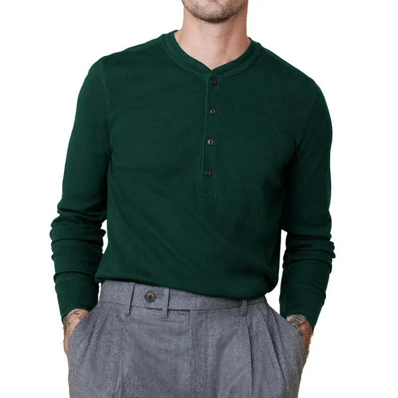 Men's Casual Henley Collar Striped Slim Fit Long Sleeve T-Shirt 48313821M sold by Manly product image thumbnail 4