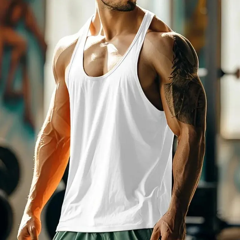Men's Casual Solid Color Sports Tank Top 40317061TO sold by Manly product image thumbnail 4